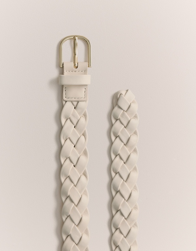 Trenery - Isola Woven Belt in Alabaster