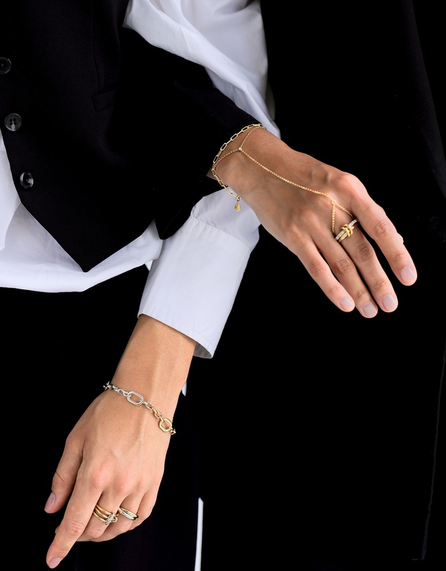 Elli Jewelry - Chunky Bracelet in 925 Silver Bicolor