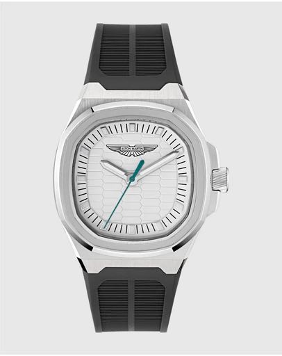 Aston Martin - GPQ Stainless Steel Black Silicone Watch