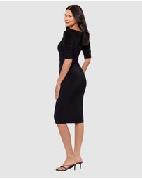 Miraclesuit Shapewear - Lumi Ruched Elbow Sleeve Bodycon Shaping Dress