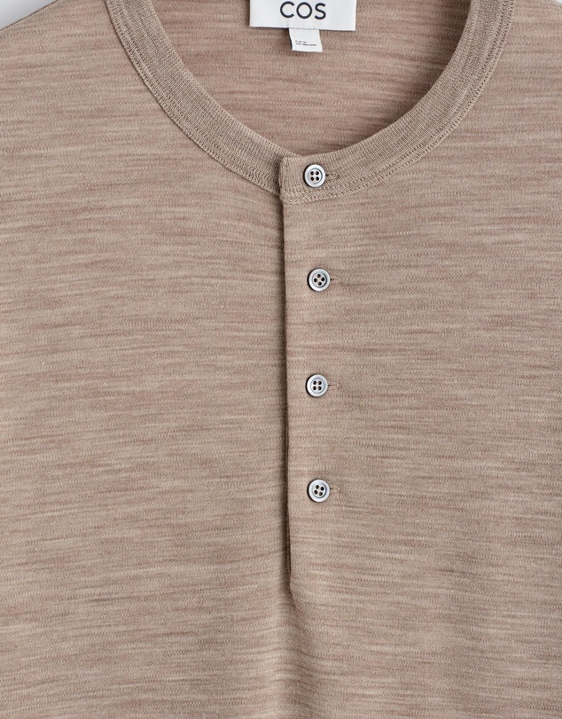 COS - Wool-Blend Henley Top