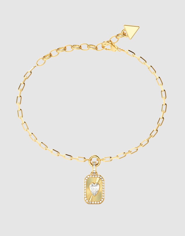GUESS - GUESS Ladies Gold-Tone 13mm Love Tag Charm Bracelet