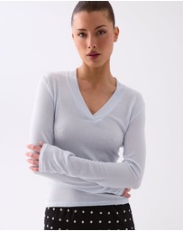 Style Addict - Margaux Deep V Henley Top