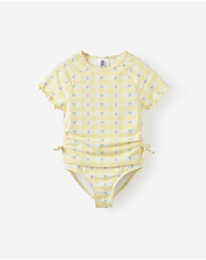 BABY YELLOWFLORAL GINGHAM