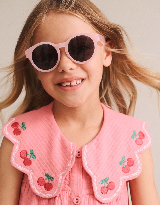 Huxbaby - Cherry Embroidery Collar Dress - Babies-Teens