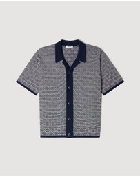 Sandro - Cross Knit Shirt Cardigan