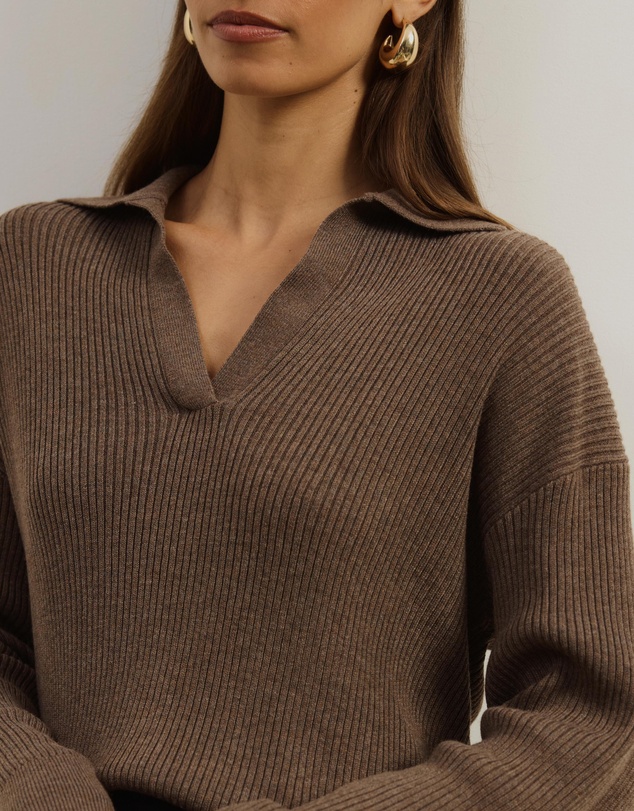 Atmos&Here - Eden Rib Collar Knit