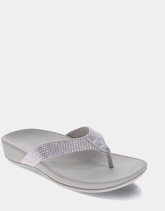 Mia Vita - Allora Toe Post Sandal - Silver Rhinestone