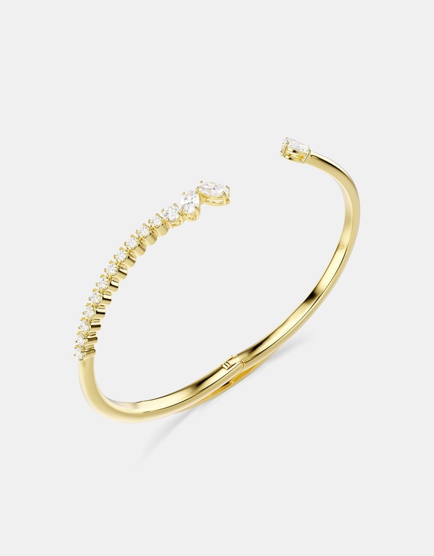 Swarovski - Mesmera Bangle, Mixed Cuts, White, 18K Gold Finish