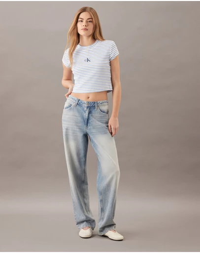 Calvin Klein Jeans - Yarn-Dyed Stripe Monologo Baby Tee