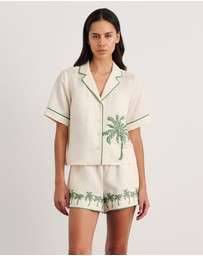 Jag - Palm Embroidered Shirt