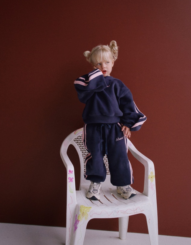 SSAINT - Kids Fleece Trackpant Navy & Pink