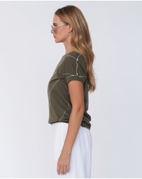 Amelius - Fern Contrast Detail Short Sleeve Knit