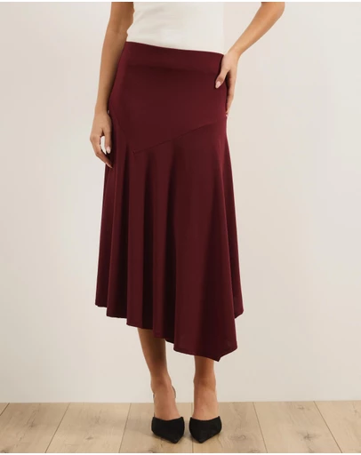 Atmos&Here - Aine Hankerchief Hem Midi Skirt