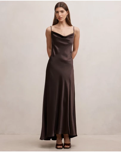 Forever New - Tilesha Satin Cowl Neck Slip Maxi Dress