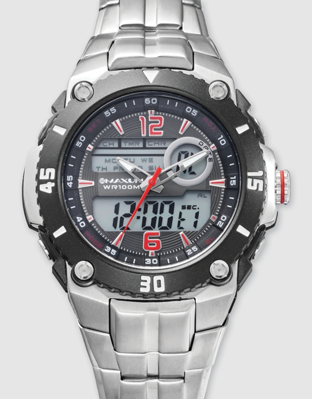 Maxum - Maverick Stainless Steel Ana Digi Watch