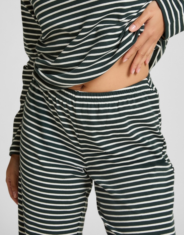 Hunkemoller - Long Sleeve Cotton Jersey Stripe PJ Set