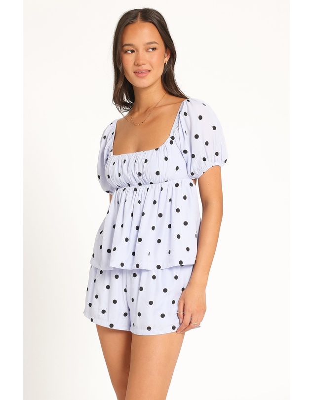 Petal & Pup - Julia Set - Blue Black Dot