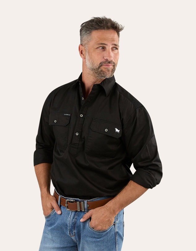 Ringers Western - King River Mens Half Button Work Shirt