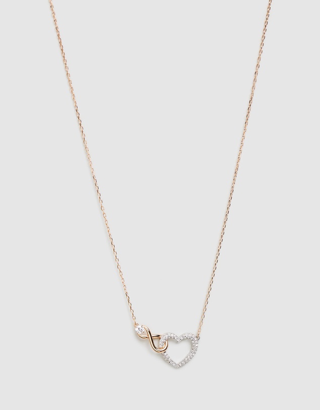 Swarovski - Hyperbola necklace, Infinity and heart, White, Mixed metal finish