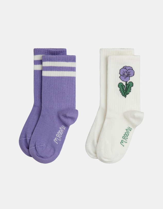 Mini Rodini - Viola Stripe 2-Pack Socks