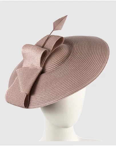 Max Alexander - Saucer Taupe Racing Fascinator Hat