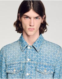 Sandro - Cross Sanded Trucker Denim Jacket