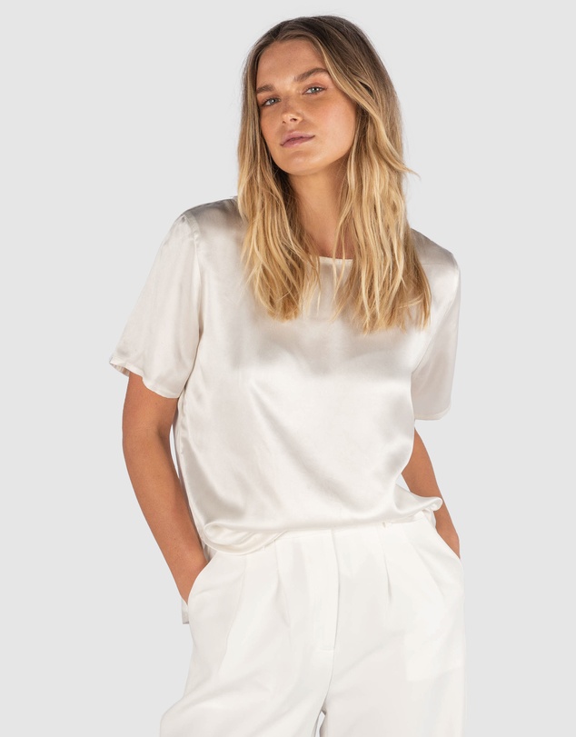 CAMIXA - Teena Satin Silk T-shirt