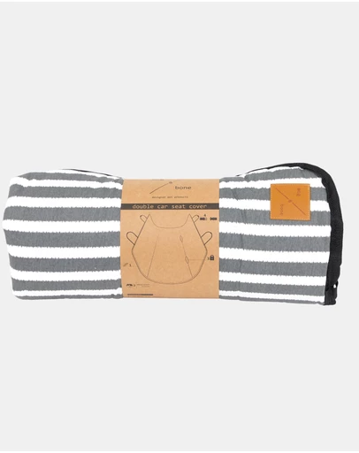Mog & Bone - Dog Car Seat Cover- Charcoal Hampton Stripe