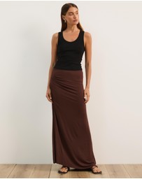 Atmos&Here - Tara Jersey Maxi Skirt with Gathers
