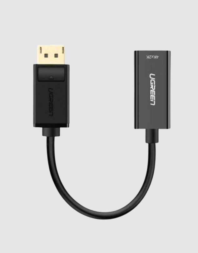 Ugreen - UGREEN DisplayPort to HDMI Converter 4K UHD 30Hz Adapter with Gold Plated Connectors Black