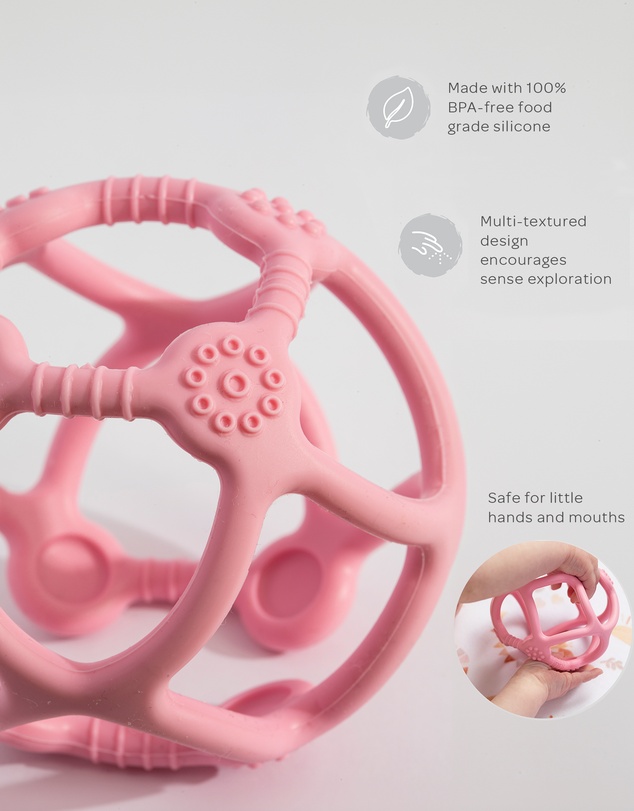 Playground - Silicone Teething Ball - Light Pink