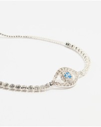 Lovisa - Silver Plated Brass Crystal Large Evil Eye Bracelet