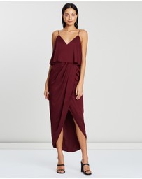 Shona Joy - Luxe Draped Cocktail Frill Dress