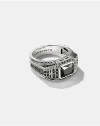 THOMAS SABO - THOMAS SABO Signet Ring with Onyx and Black Stones