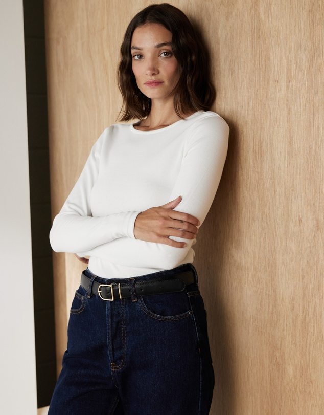 Atmos&Here - Organic Cotton Ribbed Long Sleeve Top