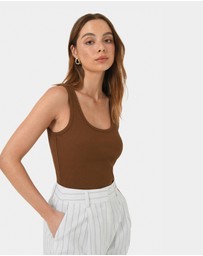 Forcast - Devin Ribbed Singlet Top
