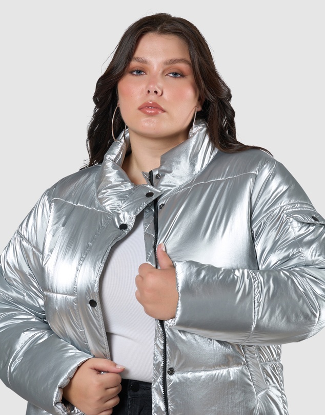Sunday In The City - Superfly Silver Puffa Jacket