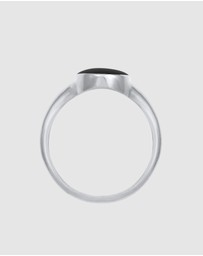 Elli Jewelry - Ring Signet Ring Classic Oval with Enamel in 925 Sterling Silver