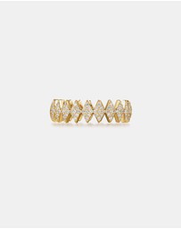Ania Haie - Ania Haie Gold Half Pave Sparkle Ring