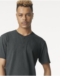 American Apparel - Unisex Henley Short Sleeve CVC T-Shirt