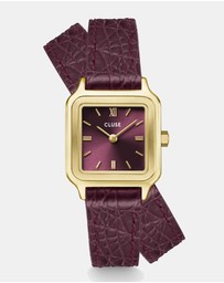 Cluse - Gracieuse Petite Watch Double Crocodile Leather, Wine, Gold Colour