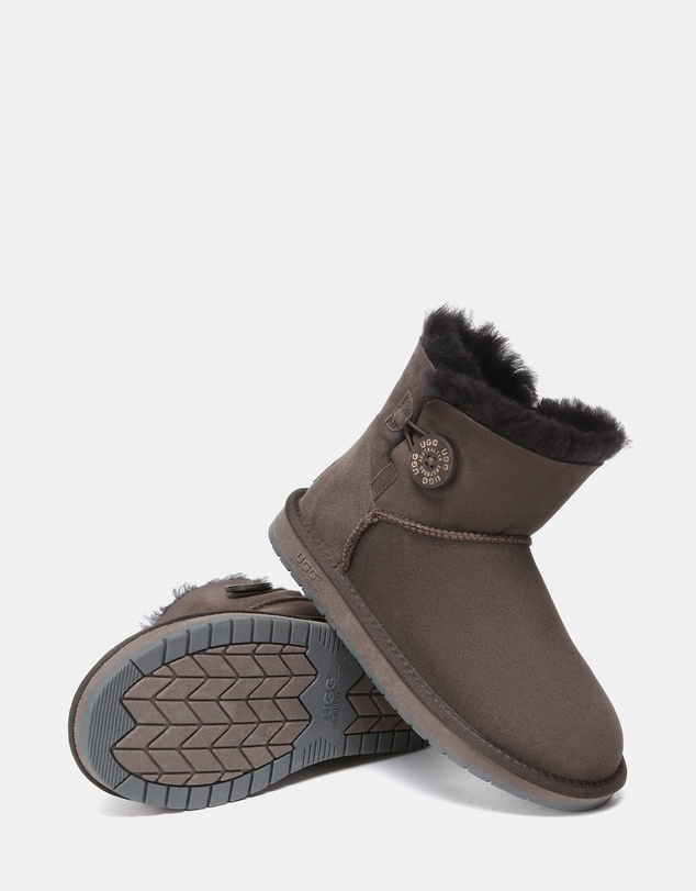 EVERAU - Australian Shepherd Ugg Mini Button Sheepskin Upper UGG Boots