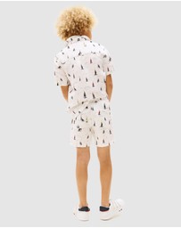Tommy Hilfiger - Print Woven Linen Blend Shorts - Kids