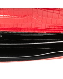 Pre-Loved by Azura Reborn - Pre-Loved Croc Embossed Leather Monogram Cassandra Clasp Bag