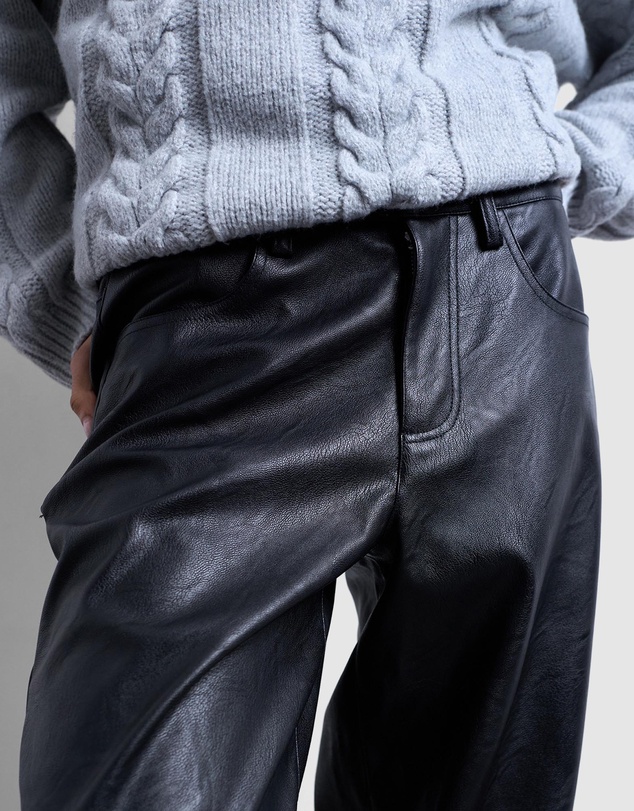 TOPSHOP - Faux Leather Cinch Trousers