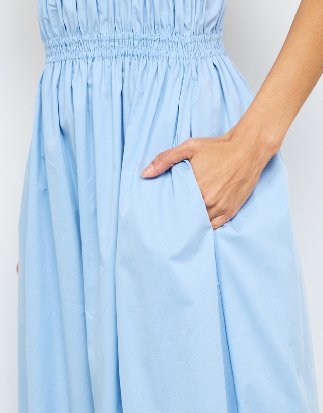 AERE - Freya Shirred Cotton Midi Dress