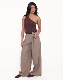 Petal & Pup - Arcadia One Shoulder Top - Chocolate