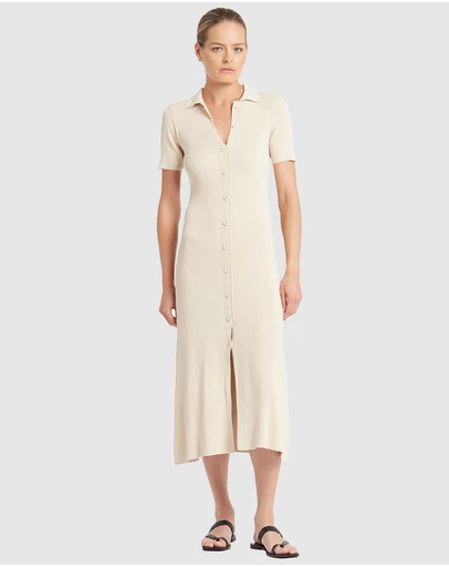 FRIEND of AUDREY - Madden Buttoned Knit Dress