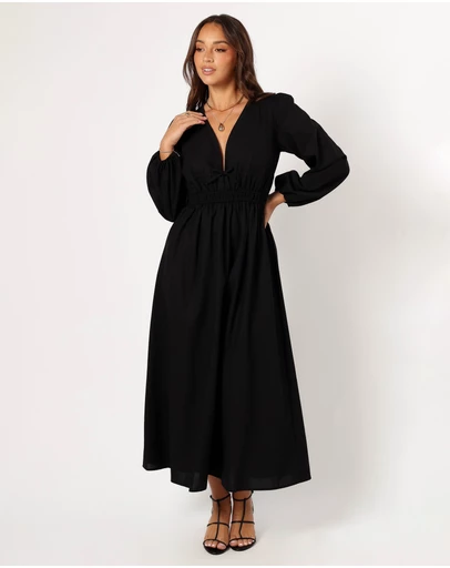Petal & Pup - Cece Long Sleeve Maxi Dress - Black